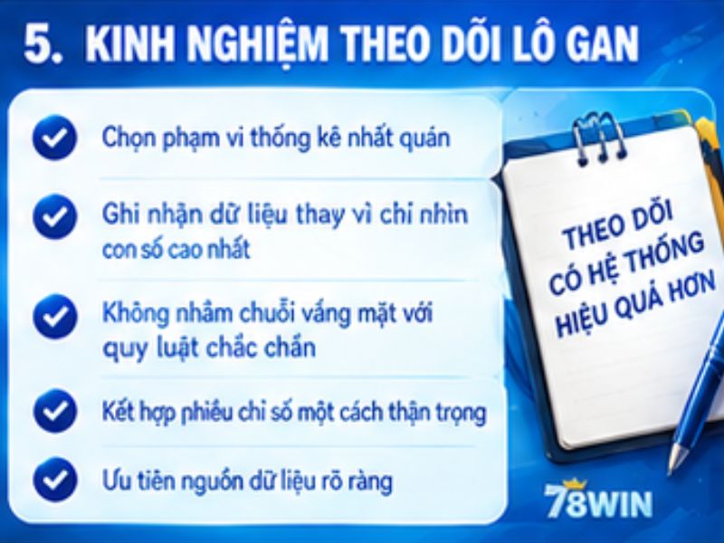 Kinh nghiệm theo dõi lô gan 78WIN có hệ thống
