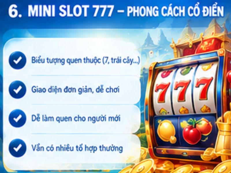 Mini Slot 777 – Phong cách quay hũ cổ điển